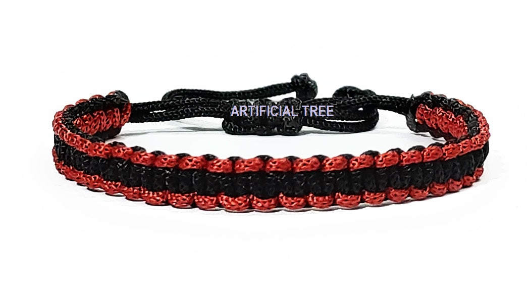 Handmade Nazar Black & Red Thread Bracelet Adjustable Bracelet for Women, Men, Girls & Boys 4 Piece (BLACK & RED)