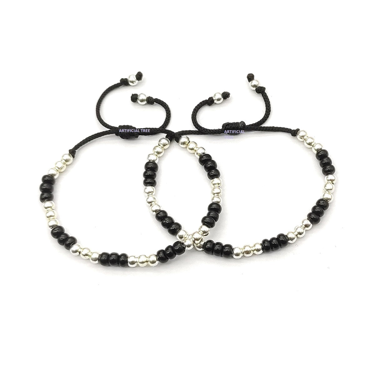 Jewellery 3 Ball Black Thread Nazariya Bracelet | Nazar Battu | For Baby Girls & Boys (Newborn Baby to 5 Years) - 1 Piece