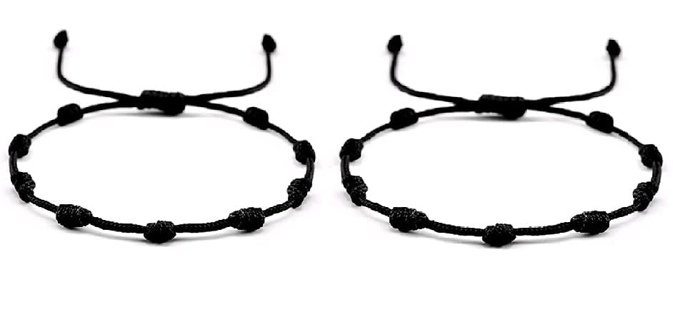 JEWELS Anklet both Nazar Dhaga With Knot Beads Avoid Negative Energy Adjustable Black Thread for Men, Women, Girls & Boys