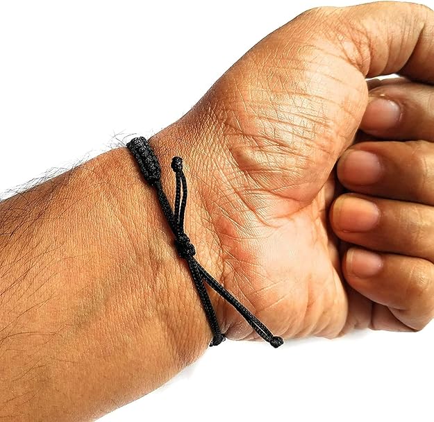 Handmade Nazar Black Thread Bracelet Adjustable Wristband Friendship Band for Women & Men | Set of 4 | Stylish Protection Bracelets
