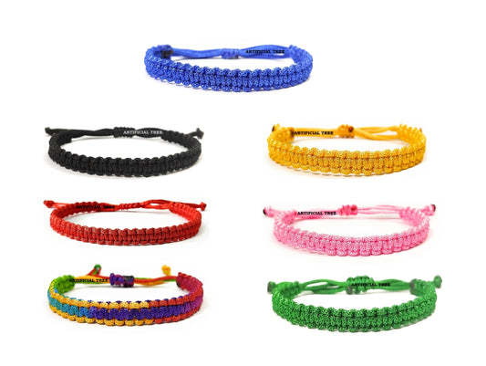 ARTIFICIAL TREE Handmade Nazar Thread Bracelet Friendship Band for Women, Men, Girls & Boys 7 Piece (Black, Red, Pink, Green, Yellow, Blue, Multicolour) (AT GIRLS BRCT 020)