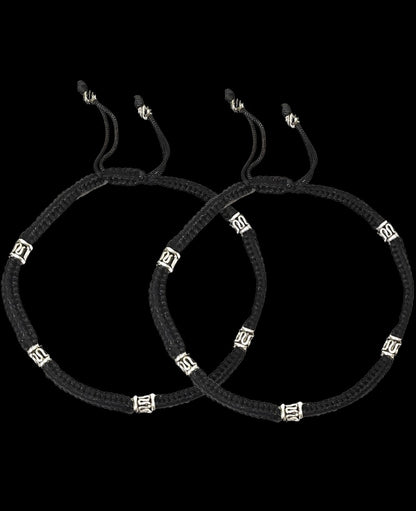 JEWELS Oxidized Beads Black Thread Anklet (Payal) | Stylish and Adjustable Anklet for Girls and Women | Trendy Black Thread Anklet