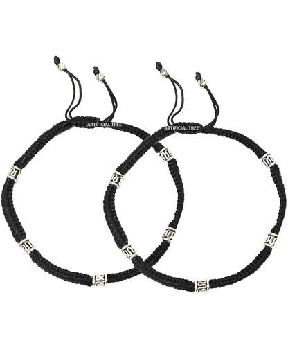 JEWELS Oxidized Beads Black Thread Anklet (Payal) | Stylish and Adjustable Anklet for Girls and Women | Trendy Black Thread Anklet