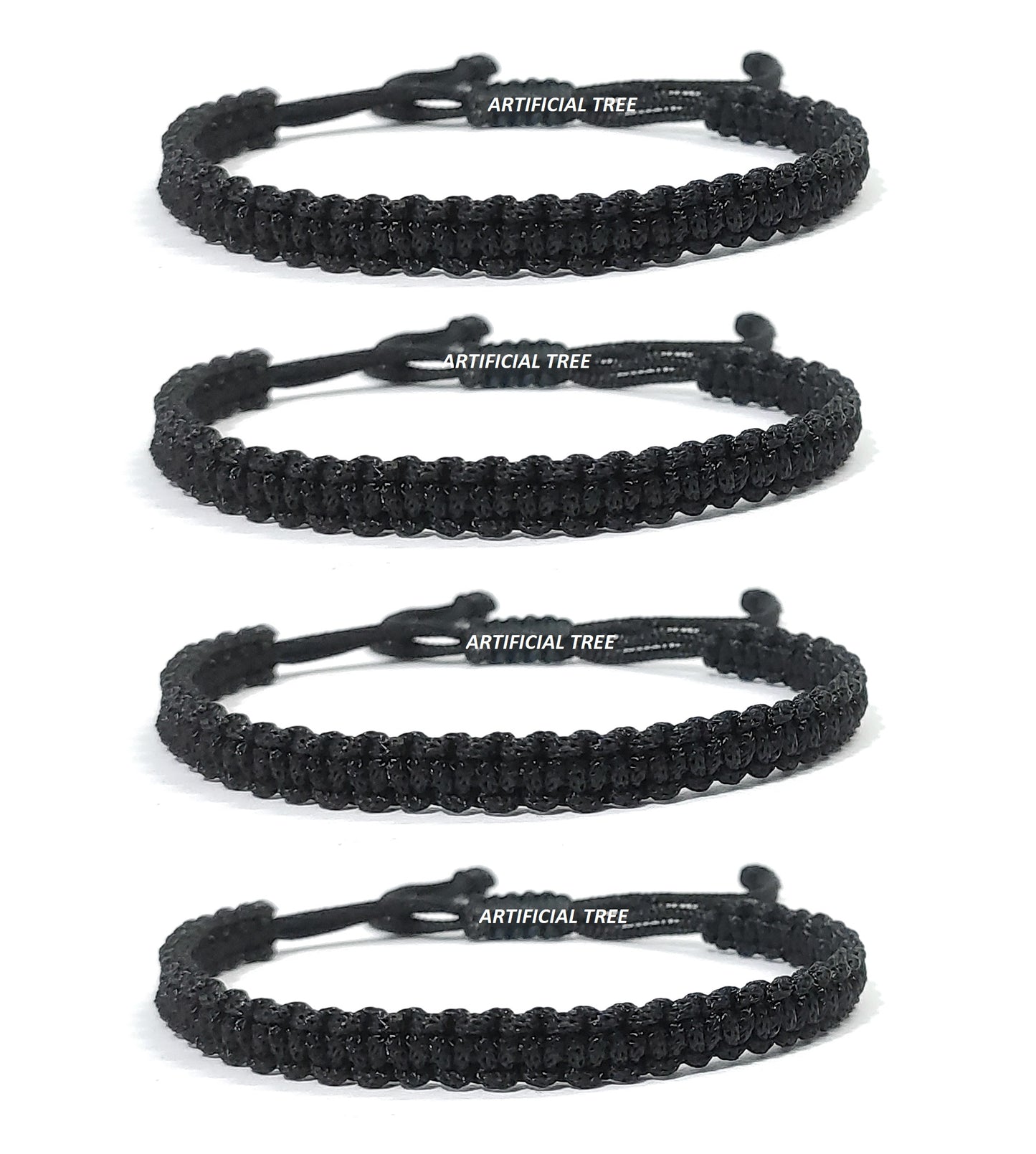 ARTIFICIAL TREE Handmade Nazar Black Thread Bracelet Adjustable Wristband Friendship Band for Women & Men | Set of 4 | Stylish Protection Bracelets (AT GIRLS BRCT 010)