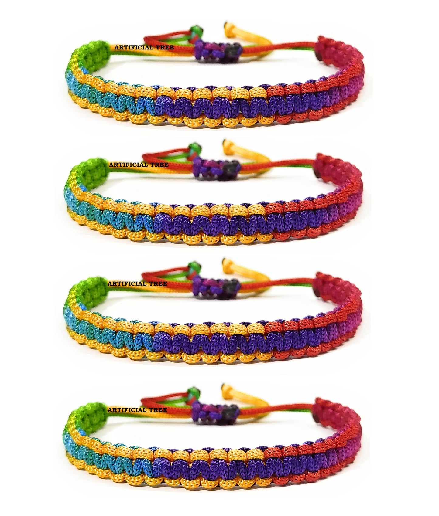 ARTIFICIAL TREE Handmade Nazar Thread Bracelet Adjustable Wristband Friendship Band for Women, Men, Girls & Boys | Nazar Battu | 4 Piece Set (AT GIRLS BRCT 013 -019)