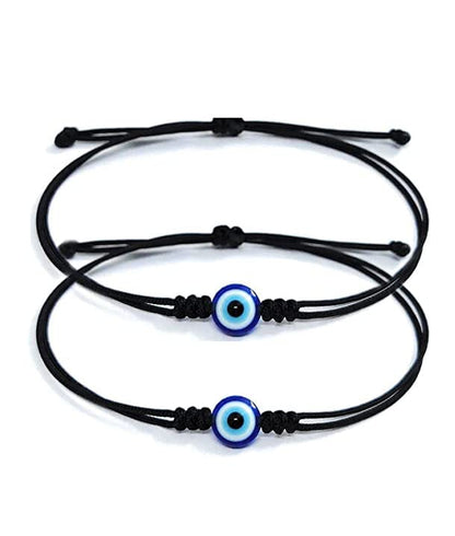 ARTIFICIAL TREE Handmade Evil Eye Nazar Dhaga Bracelet Adjustable Friendship Band for Women, Men | Nazar Bracelets 2 Piece | Stylish Adjustable Thread Bracelets for Protection (AT GIRLS BRCT 005)