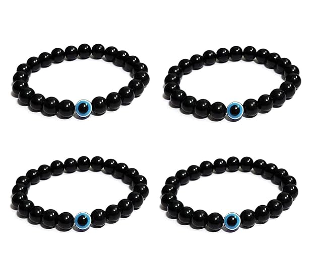 ARTIFICIAL TREE HANDMADE EVIL EYE NAZAR BRACELET ADJUSTABLE WRISTBAND BRACELET FRIENDSHIP BAND FOR WOMEN MEN- 100% SKIN FRIENDLY NAZAR BRACELET 4 PIECE (AT GIRLS BRCT 009)