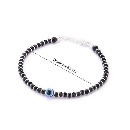 ARTIFICIAL TREE German Silver 1 Evil Eye Charms Nazariya Bracelet Adjustable for Women, Men, Girls & Boys 1 Piece (AT GIRLS BRCT 041)