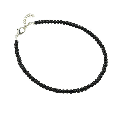 ARTIFICIAL TREE Trend Brass Black Nazariya Payal (Anklet) with Black Beads (Crystal) for Girls and Women (AT ANK 018)